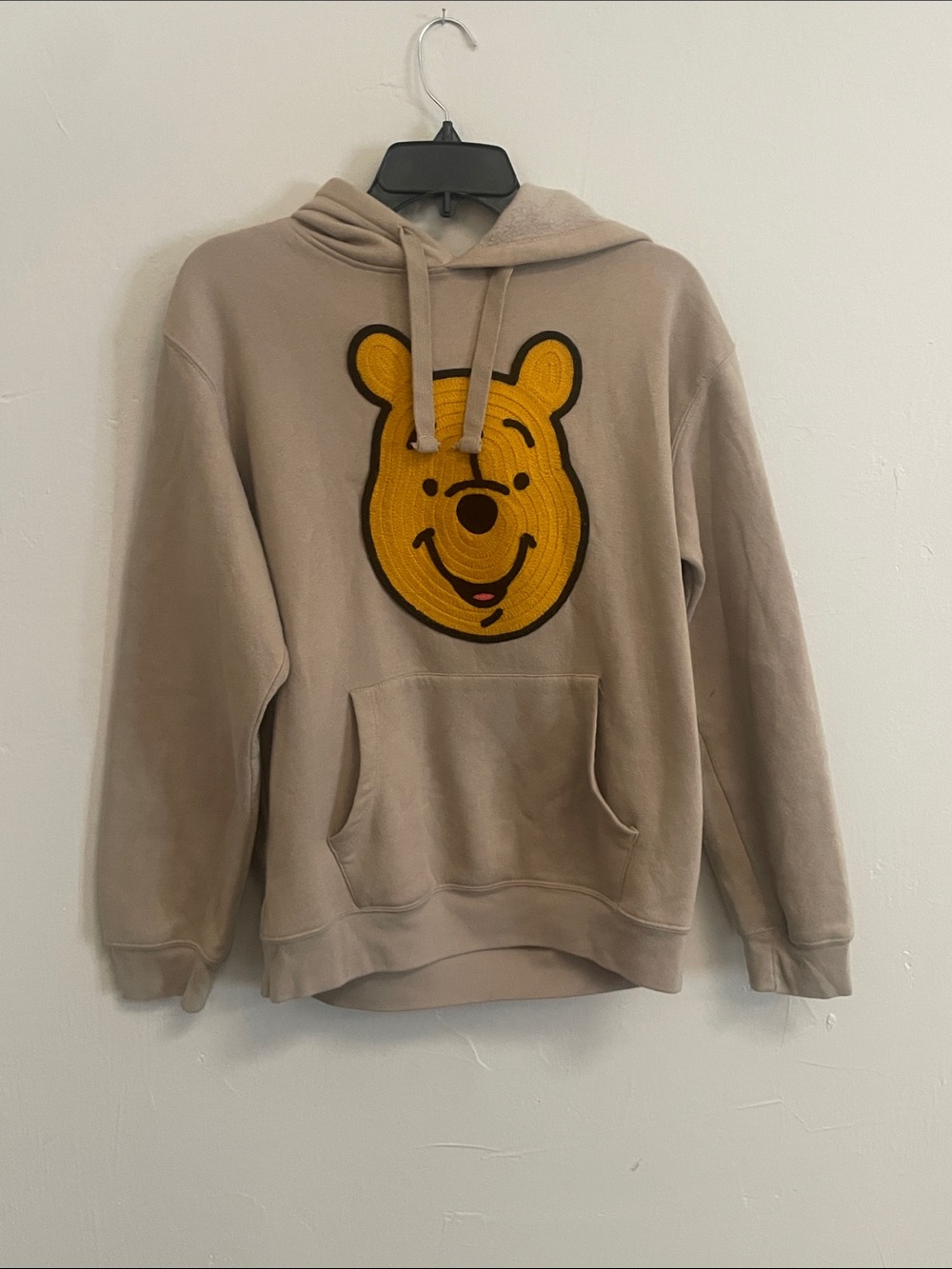 Disney Beige Hoodie with Winnie The Pooh Bear Patch